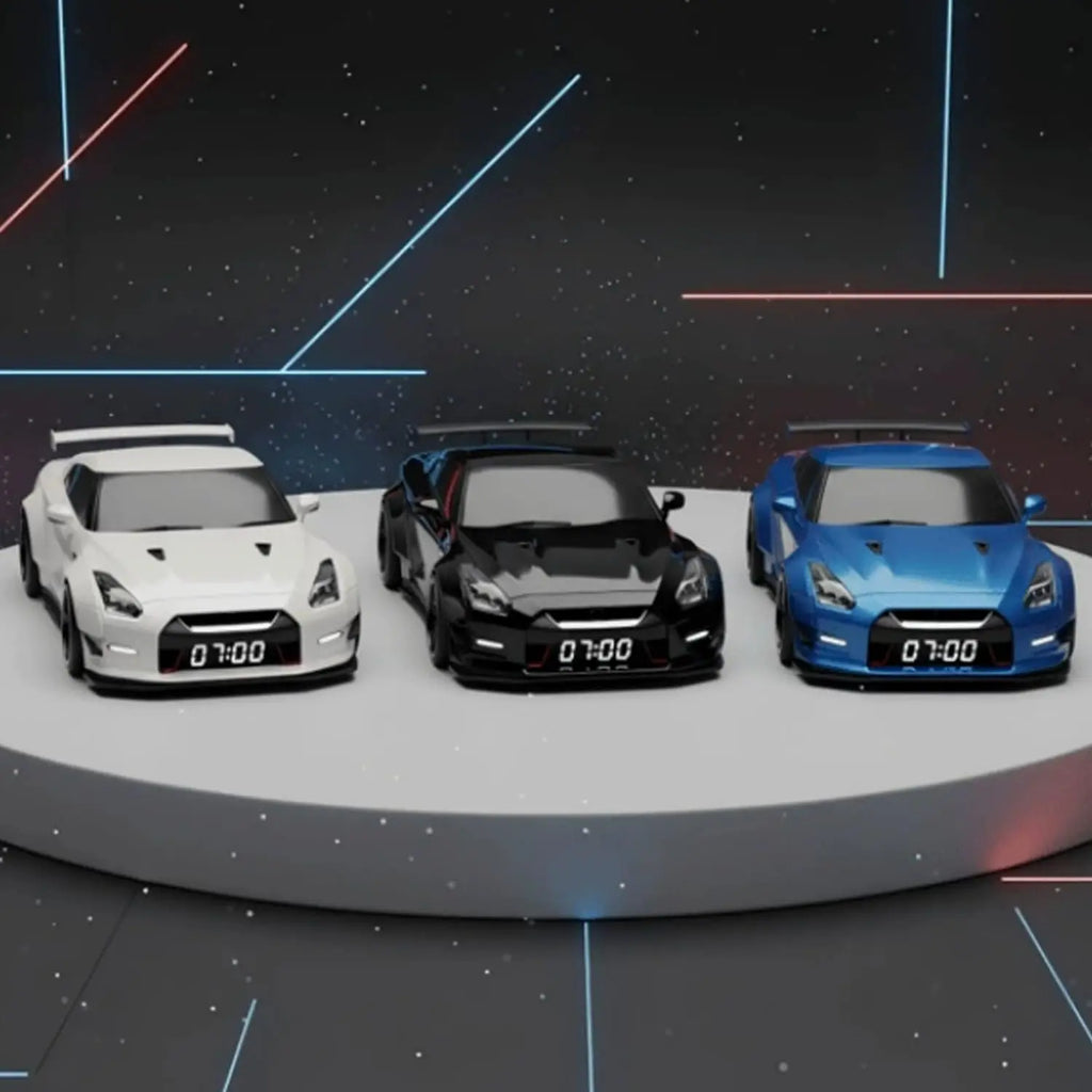 Realistic Sport Car Alarm Clock – LED Display & Engine Light Effects