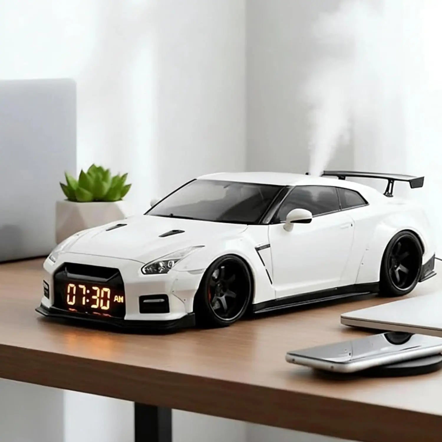 Realistic Sport Car Alarm Clock – LED Display & Engine Light Effects