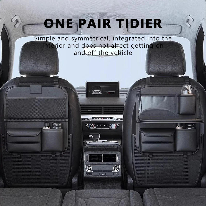 remium Car Backseat Organizer – Foldable Table & Cup Holder