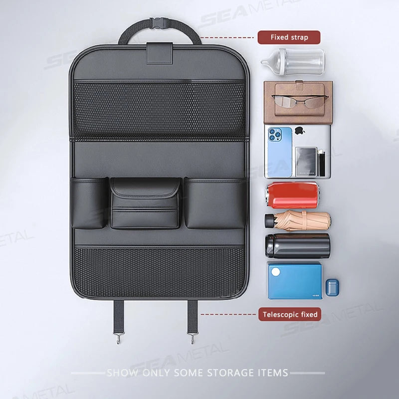 remium Car Backseat Organizer – Foldable Table & Cup Holder