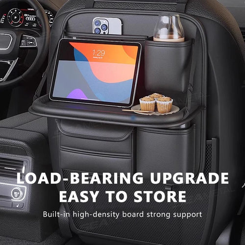 remium Car Backseat Organizer – Foldable Table & Cup Holder