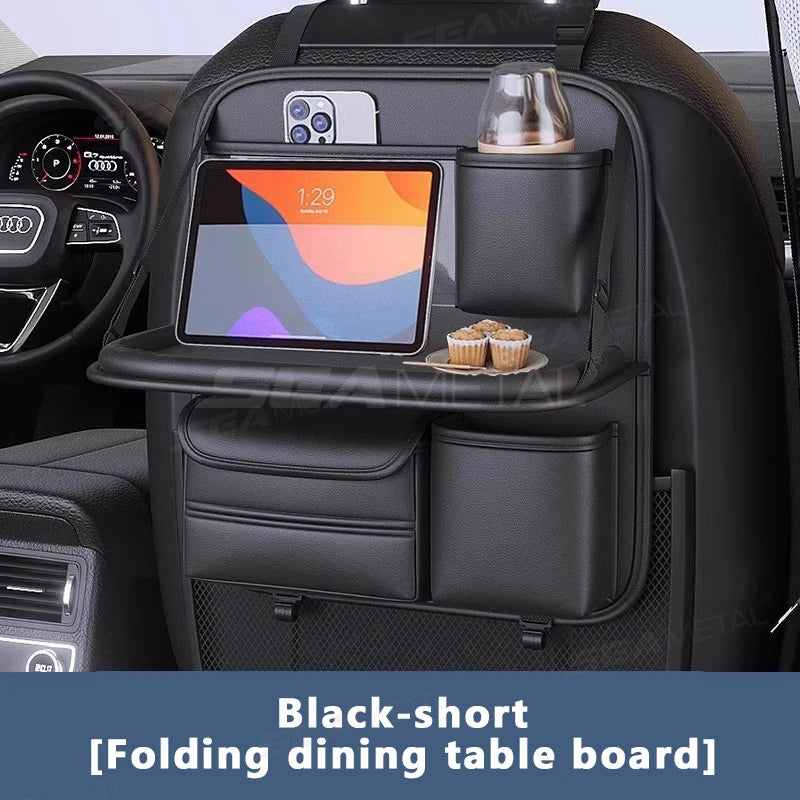 remium Car Backseat Organizer – Foldable Table & Cup Holder