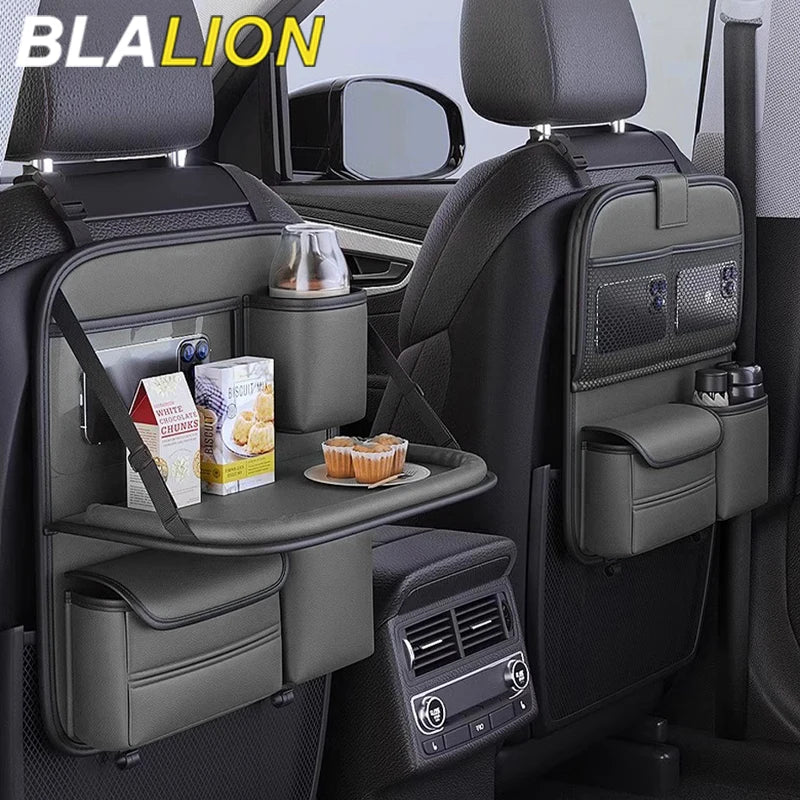 remium Car Backseat Organizer – Foldable Table & Cup Holder